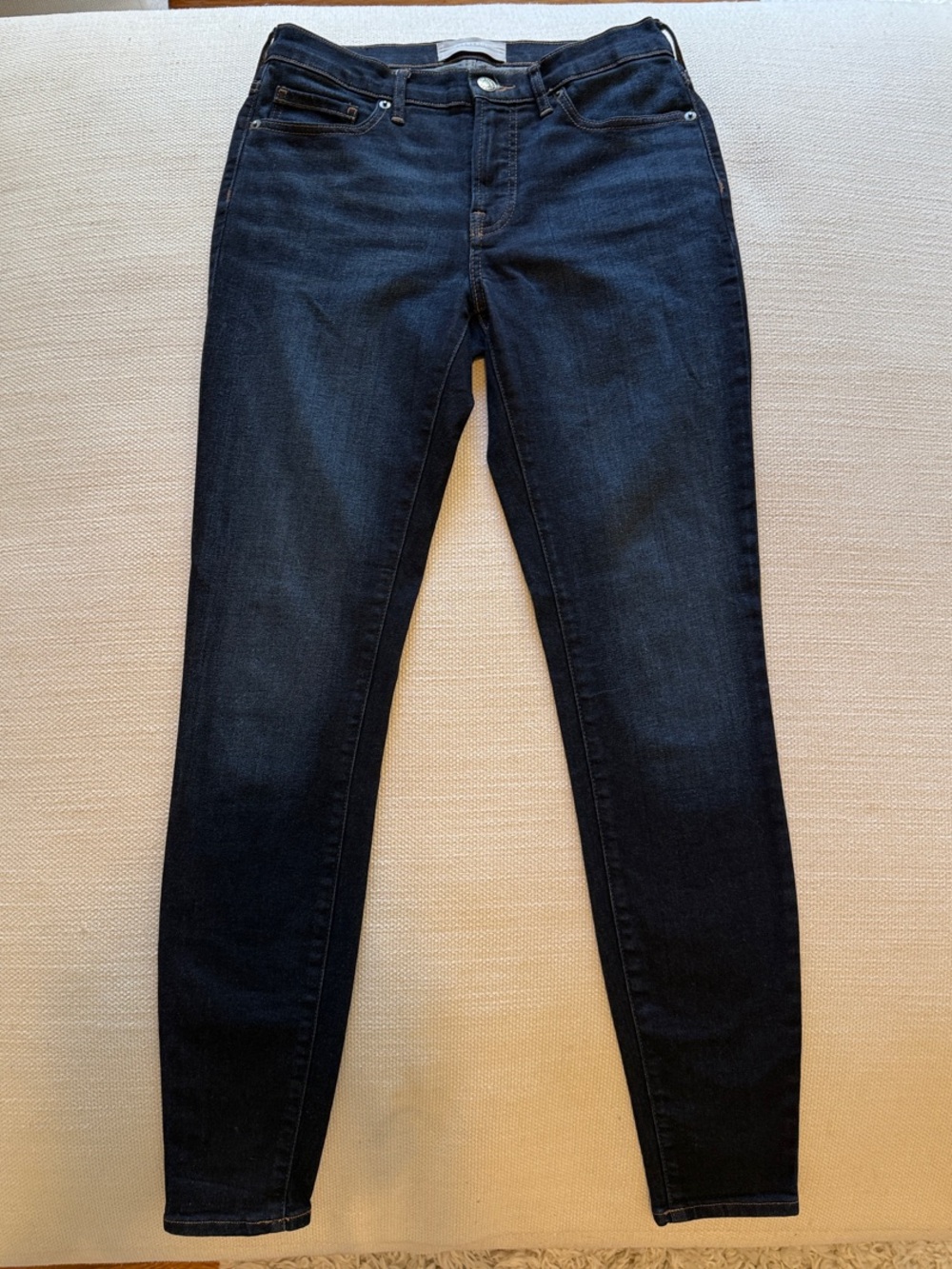 Everlane Women's Mid Rise Skinny Jeans in Dark Blue Denim 27 Tall